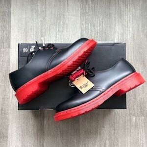 Dr. Martens Men's Clot x 1461 Black and Red Oxfords